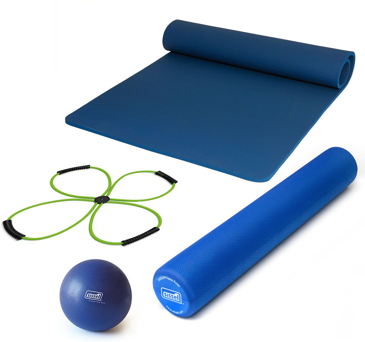 Sissel KIT HOME "FITNESSBRIANZA" 1: Pilates Core Trainer, MatGym Large, Pilates Roller 100 cm, Soft Ball 22 cm