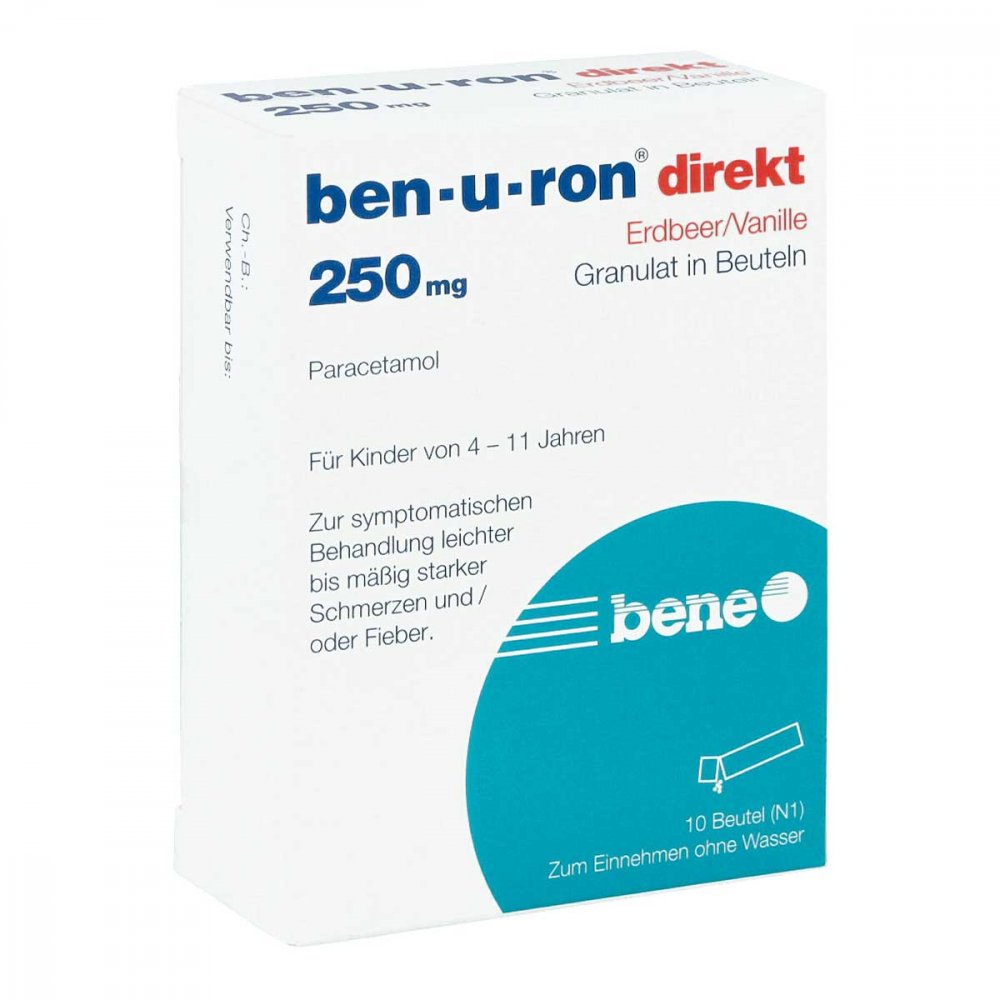 bene Arzneimittel GmbH Ben-u-ron direkt Erdbeer/Vanille 250mg 07728360