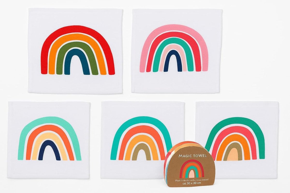 Set van 4 katoenen magische handdoeken voor kinderen