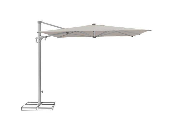 Suncomfort by Glatz Ampelschirm, Silberfarben, Hellgrau, 250x250 cm, Sonnenschutz, Sonnenschirme