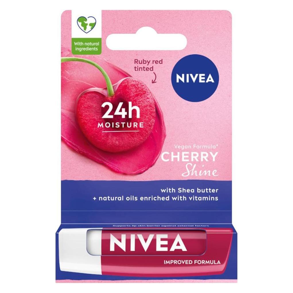 Nivea 24H Mett-In Moisture Caring Lipstick Cherry Shine 5.5Ml (Cherry Shine) (9005800362960)