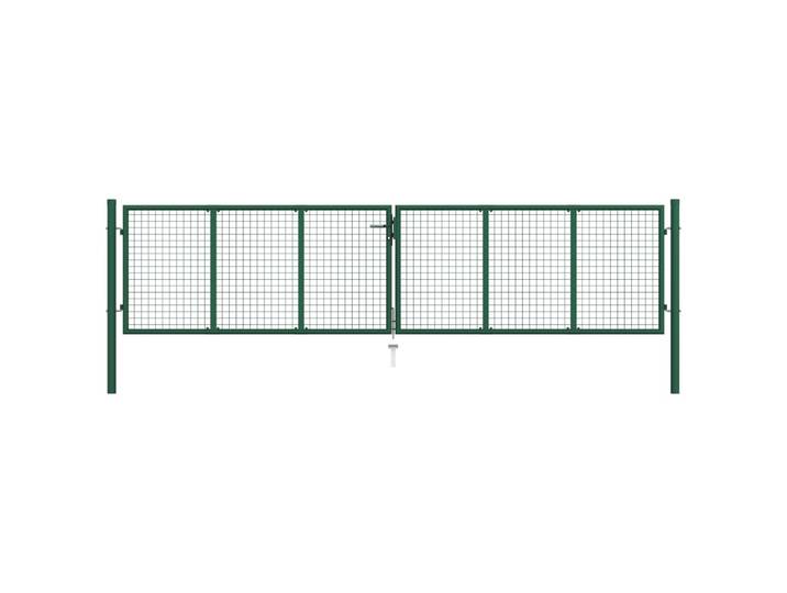 vidaXL Maschen-Gartentor aus Stahl 400x100 cm Grün