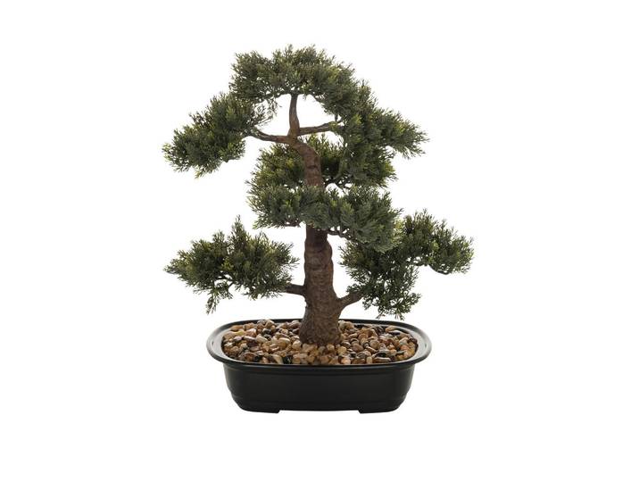 Mid.you Bonsai, Grün, Kunststoff, 38x44x20 cm, Real-Touch-Oberfläche, inkl. Topf, Dekoration, Blumen & Blumentöpfe, Kunstpflanzen