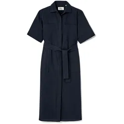 Nah/Studio Seersucker-Kleid - Baumwolle - Gr. 38 - dunkelblau