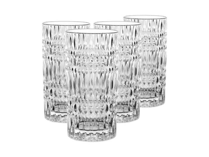 Longdrinkglas NACHTMANN Longdrinkgläser Ethno 420 ml 4er Set transparent , bunt (transparent), 4 tlg., Kristallglas, Trinkgefäße, Longdrinkglas