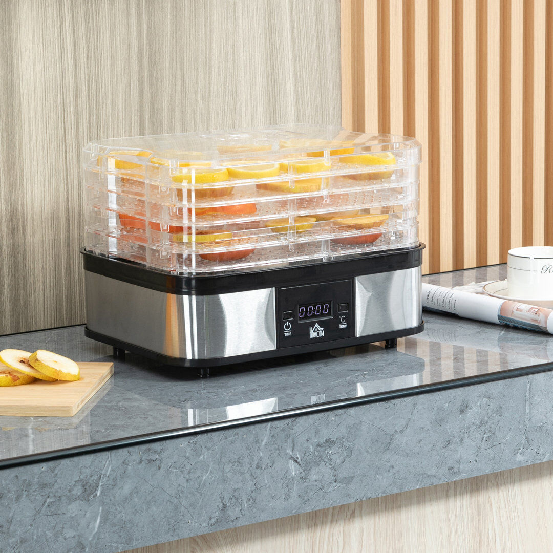 HOMCOM 245W Food Dehydrator Silver 5