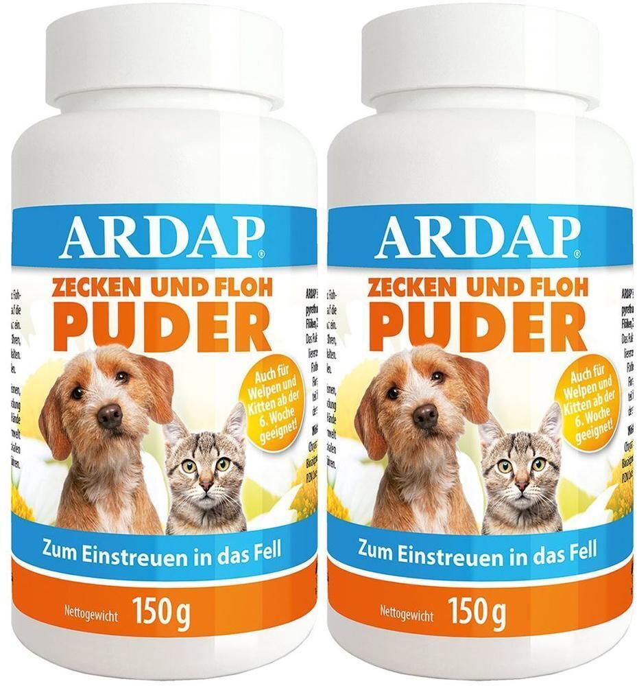 Ardap Zecken- und Floh-Puder vet. 2x 2x150 g Puder