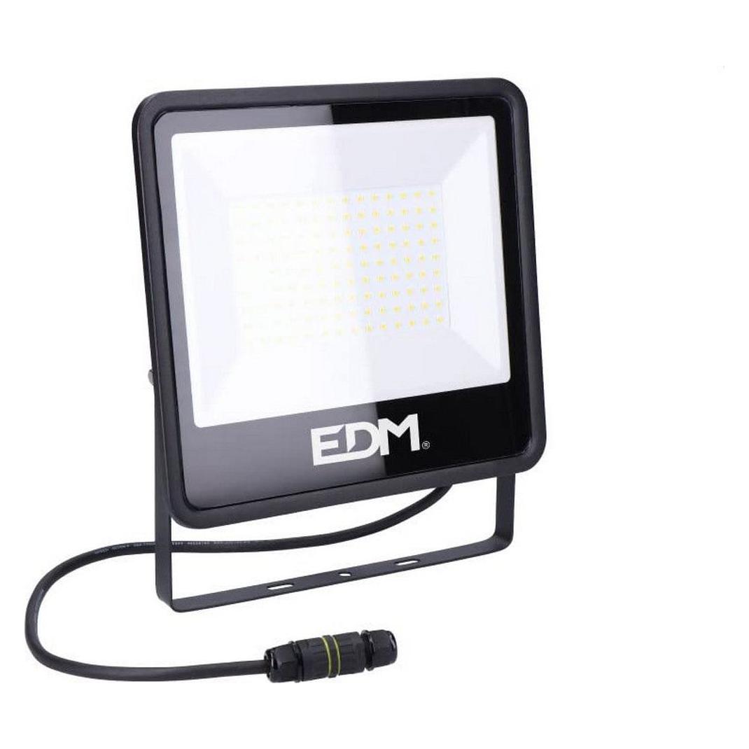 EDM Led projector light 100 w 8200 lm 6400 k cold light black series - 24,6 x 22,8 x 2,9 cm (100 W, LED) (49823615)