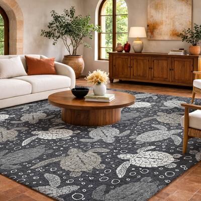 Addison Rugs Premium Washable Super Soft Ocean Life Dream Shag Rug