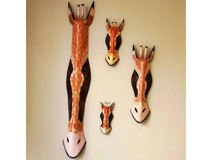 Décorations murales de style Bali, masque animal sculpté en bois massif 3D, décoration murale suspendue pour Bar restaurant, maison d'accueil, artisanat