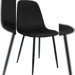 Proregal CHEFGASTRO Esszimmerstuhl MEXICO CITY Samt HxBxT 88x45x54cm Schwarz Küchenstuhl