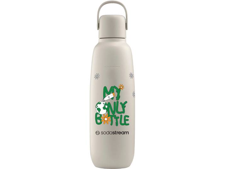 Thermoflasche SODASTREAM Metallflasche Fizz&go COOL DWS, 0,9 l, Trinkflasche , sand, bunt, H:28cm, Edelstahl, Kunststoff, Trinkflaschen, Thermoflasche, kompatibel mit SodaStream DUO, E-DUO, TERRA, ART & ENSO Wassersprudler