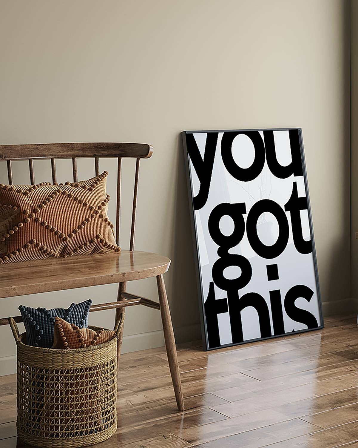 home24 You Got This Wanddecoratie, Beukenhout, Multicolour, 63 x 83 cm