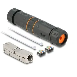 DeLOCK Kabelverbinder LSA zu LSA Cat.6A IP68 wasserfest schwarz