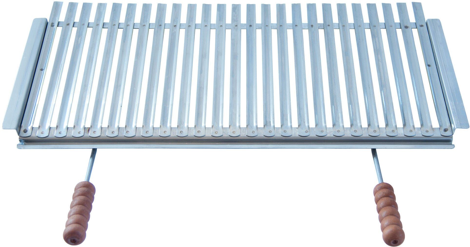 Tecnomat GRATICOLA DIETETICA IN ACCIAIO INOX CON MANICI IN LEGNO 80x40 cm