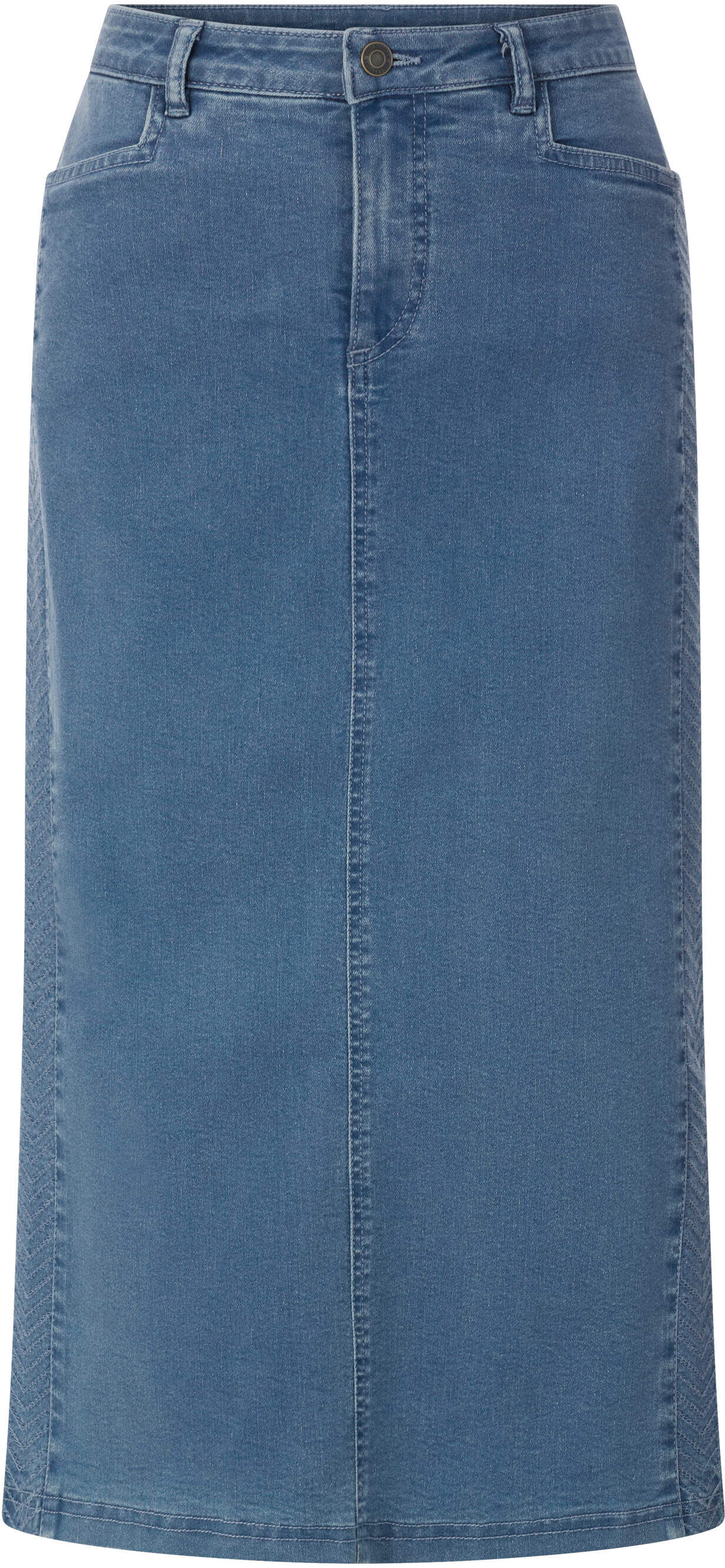 Jeansrock WITT "Jeans-Rock Jeansrock", Damen, Gr. 54, blau, bleached, Denim/Jeans, , Sportlich, Röcke Jeansrock