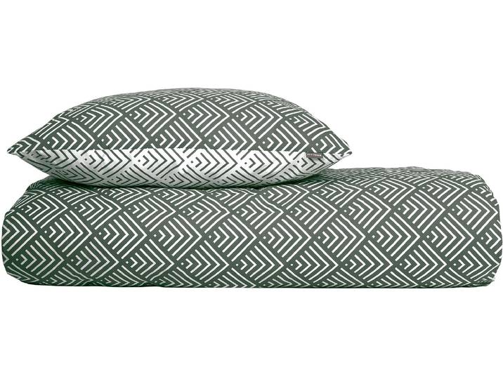 Bettwäsche SCHIESSER Mabel aus weicher Baumwolle mit abstraktem Muster , grün, B/L: 155cm x 220cm, 1 Stk., 1 Stk., Renforcé, B/L: 80cm, 2 Stk., Renforcé, Obermaterial: 100% Baumwolle, Bettwäsche, Bettwäsche, OEKO-TEX MADE IN GREEN