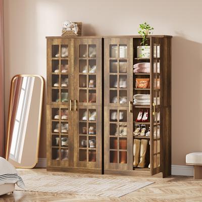 ROSE Large Shoe Storage Cabinet with Doors, Tall Entryway Organizer