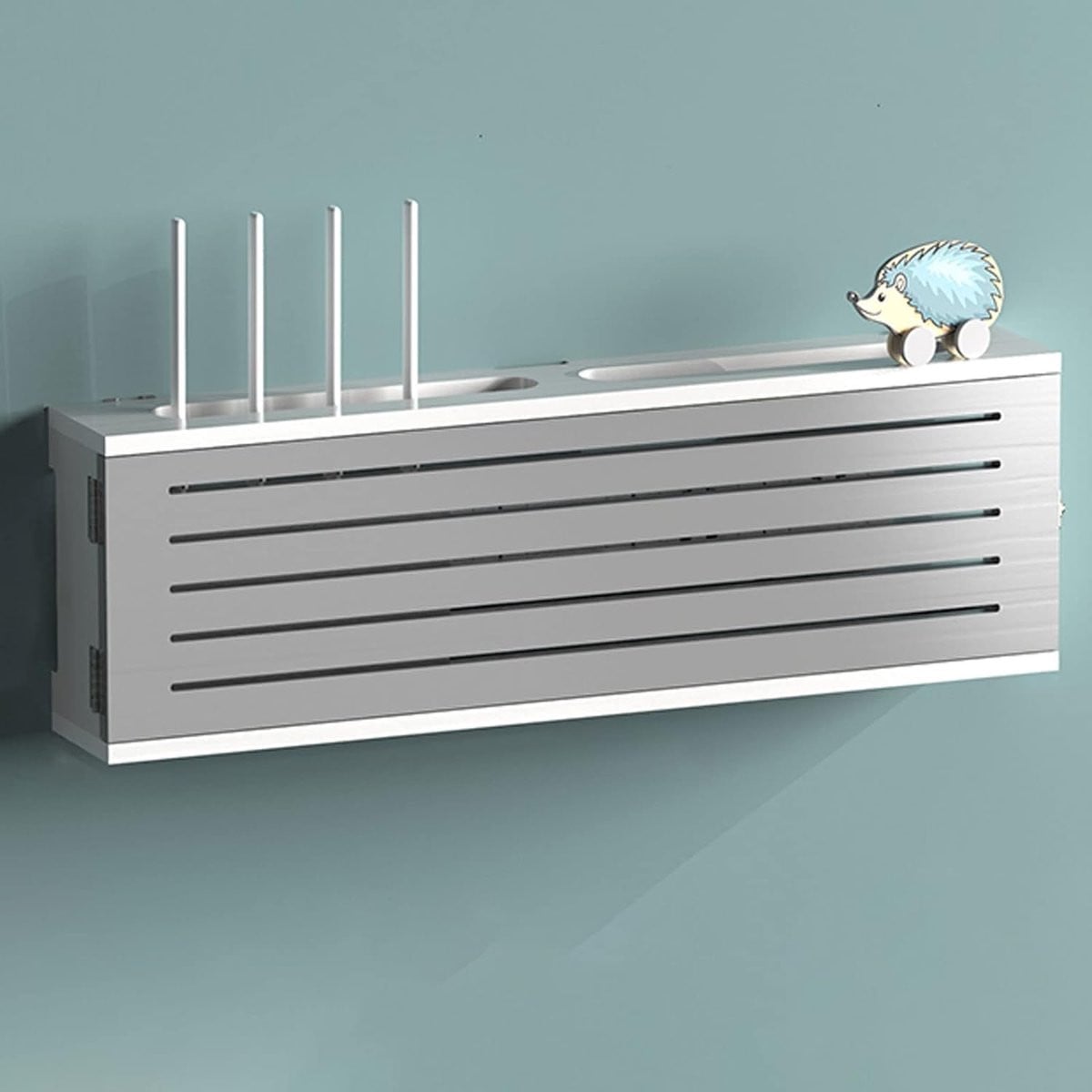Router Opbergdoos Wifi Plank van Massief Grenenhout in Houtkleur