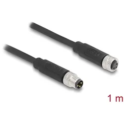 DeLOCK M8 3 Pin Kabel A-kodiert Stecker zu Buchse PUR (TPU) 1 m