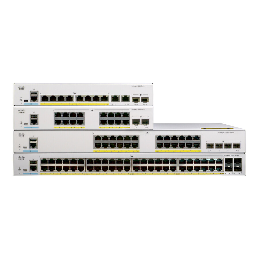 Cisco Catalyst C1000-24P-4G-L, Managed, L2, Gigabit Ethernet (10/100/1000), Vollduplex, Power over Ethernet (PoE)