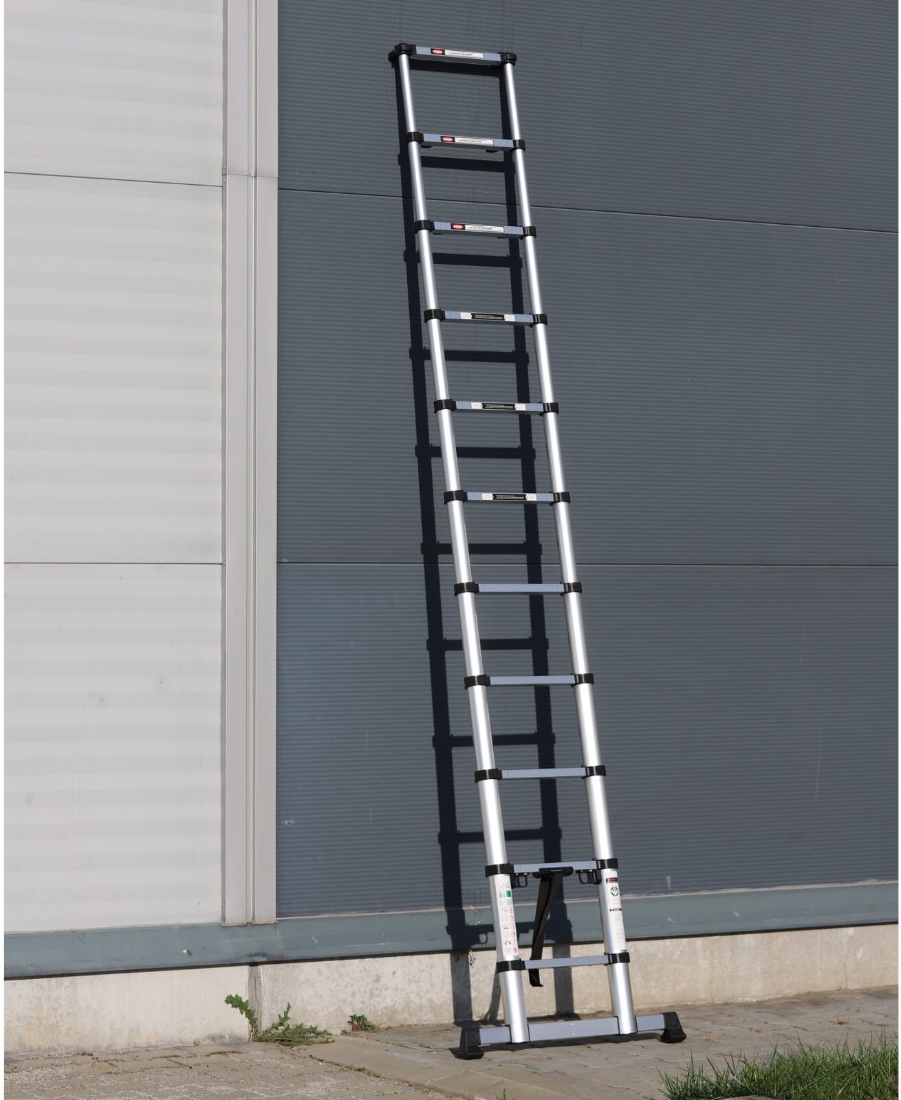 B2B Partner Teleskopierbare Aluminium-Leiter PROFI, 3,29 m, 11 Sprossen
