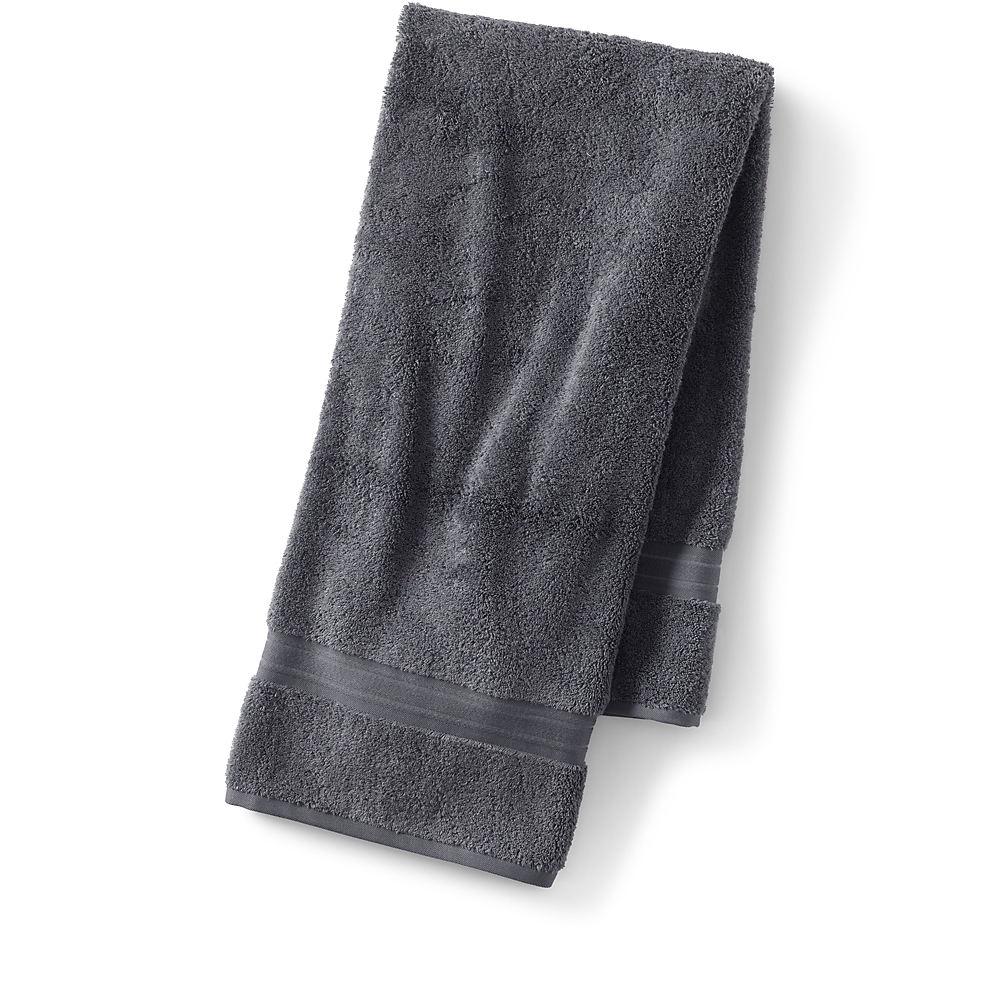 Supima Badelaken, Herren, size: regular, Grau, Baumwolle, by Lands' End