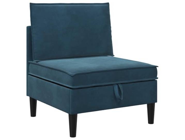 Makastle Mittels Sofa Couch mit Stauraum Blau Samt