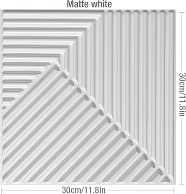 Inspire Curations Champagne Gold 3D Wood Grain Decorative Wall Panels c 168 white (10pcs) 10 Piece