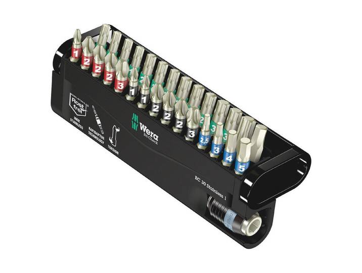 Bit-Set WERA Bit-Check 30 Stainless , bunt, B:8cm H:4,5cm L:14,5cm, Stahl, Bits, Bit-Set