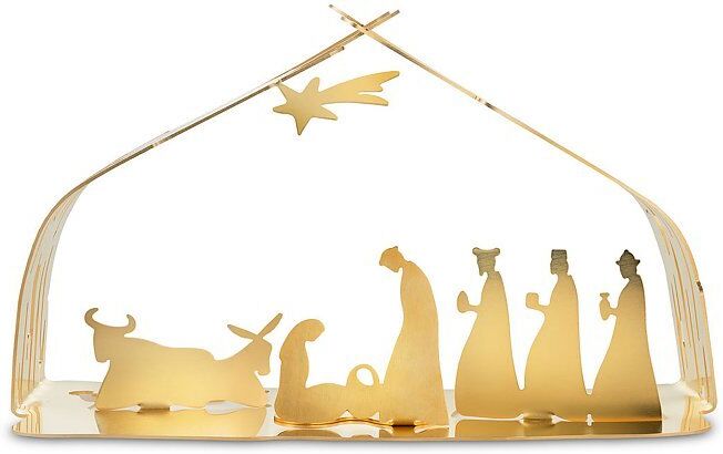 Alessi Weihnachtskrippe Bark 23cm gold EG