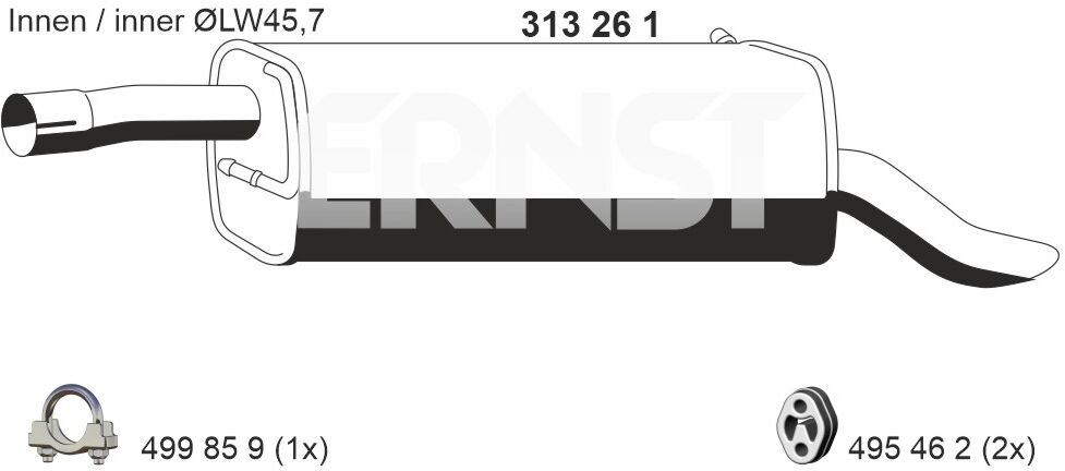 Ernst Endschalldämpfer 313261 Für Ford