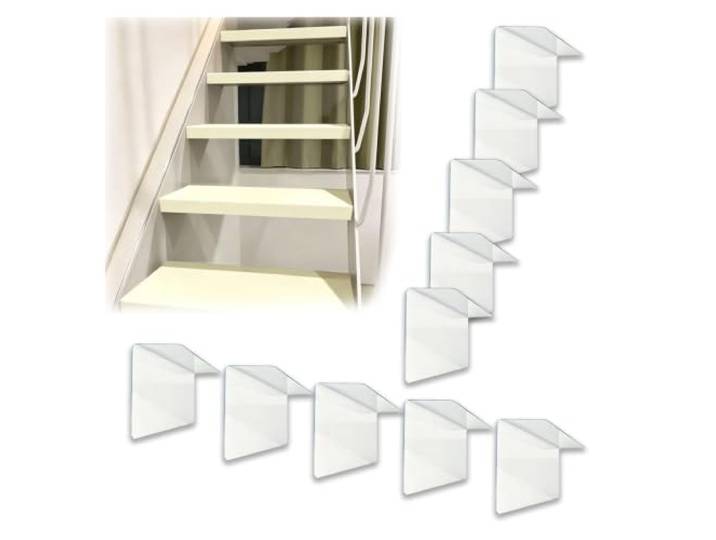 Klar Treppenstufen-Aufstands-Risse Füller, Lückenverschluss Zuschneidbare Polycarbonatplatte Mit Kleber, Transparenter L-förmiger Treppenspaltenschutz Für Sofa TV-Schrank