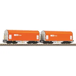 PIKO 58292 H0 2er Set Schiebeplanenwagen, VKS, Ep. VI