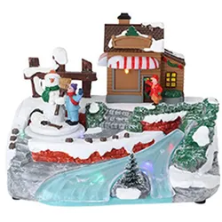 WellHome - Dekorative Winterszene mit Bewegung und LED-Lichtern 21x14,5x153cm
