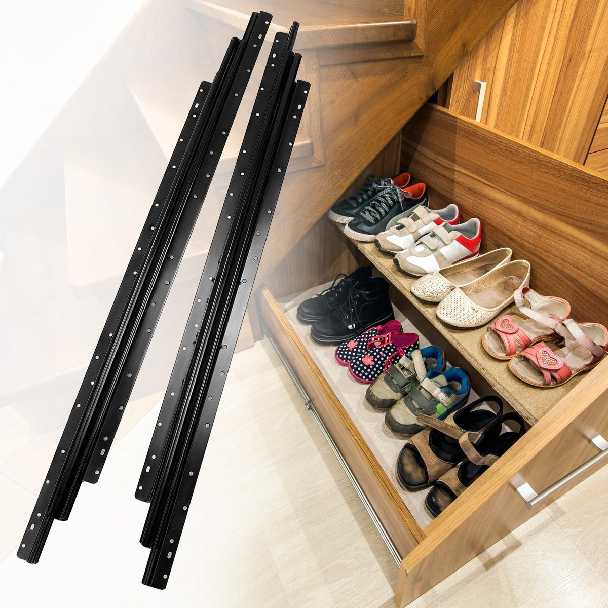 Solidchoice Zware Onderbouw Ladegeleiders 800-1850mm, Volledig Uittrekbaar met 120kg Draagcapaciteit