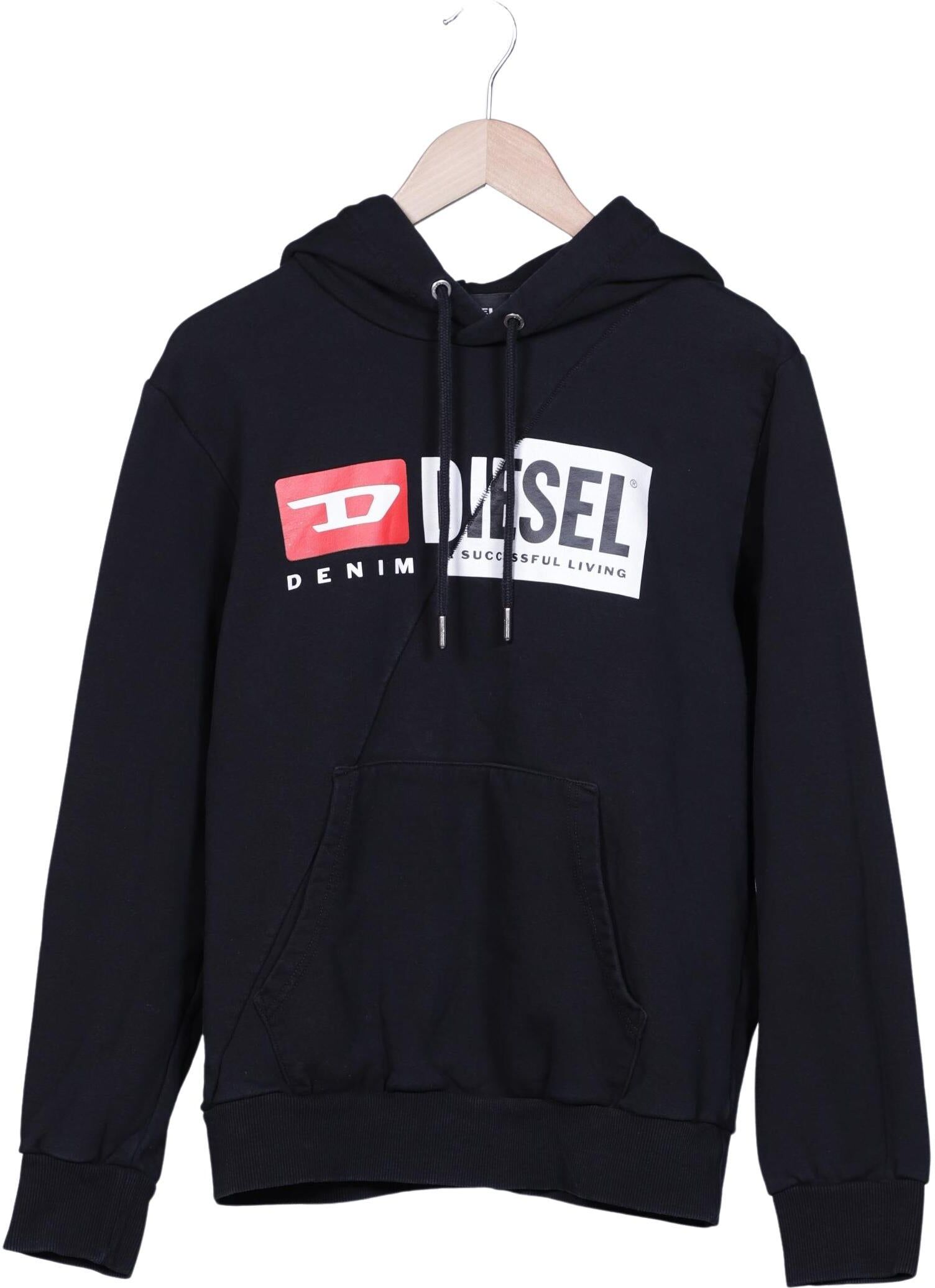 Diesel Herren Kapuzenpullover, Schwarz, Gr. M, Baumwolle - Second Hand
