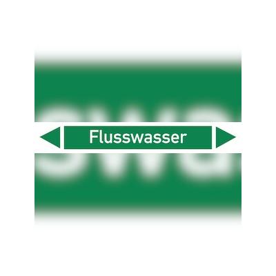 Rohrleitungskennzeichen Flusswasser - 187x26 mm Folie selbstklebend