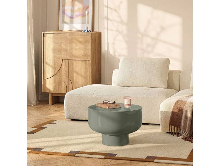 HABITAT - Table basse en métal - Vert argile émaillé - Livio