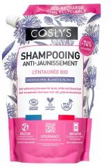 Coslys Shampoing Anti-Jaunissement Cheveux Blancs Gris et Blonds Bio Éco-Recharge 1 L - Doypack 1 L