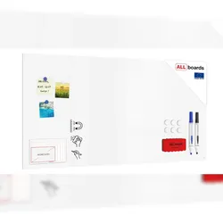 ALLboards Rahmenloses SLIMboard – Magnetisches trocken abwischbares Whiteboard 120×60 cm + Zubehör