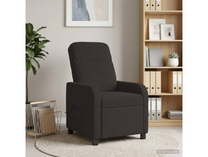 Relaxsessel Schwarz Bouclé mit Neigungsmechanismus Verstellbare Sitzhöhe,115°-160° Neigung,Bouclé-Stoff,Schaum-Faser-Polsterung,flache Armlehnen