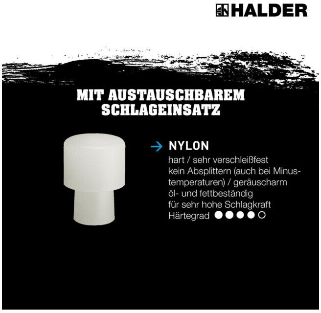 HALDER NORM+TECHNIK Embout de rechange, en nylon, blanc,-⌀ tête du maillet: 10 mm (3508.010)