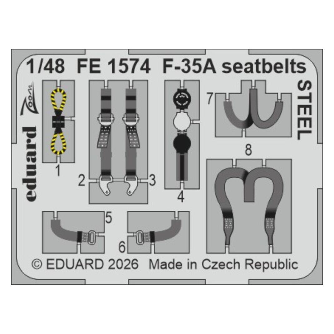 Eduard F-35A seatbelts STEEL for Italeri (FE1574)