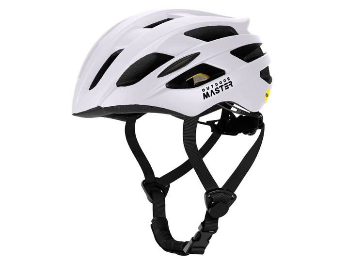 OutdoorMaster Volwassenen MIPS Racefietshelm Wit M