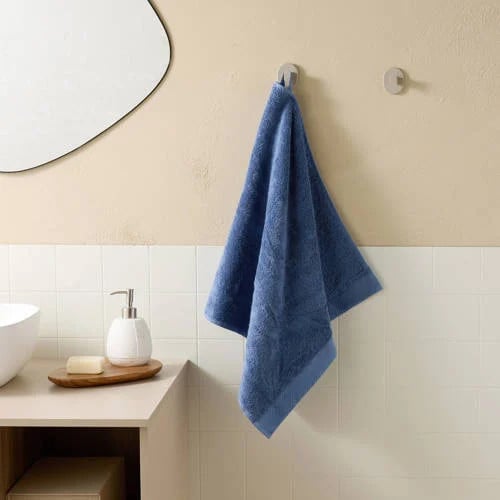 NOUS Living handdoek blauw 100 x 50 cm