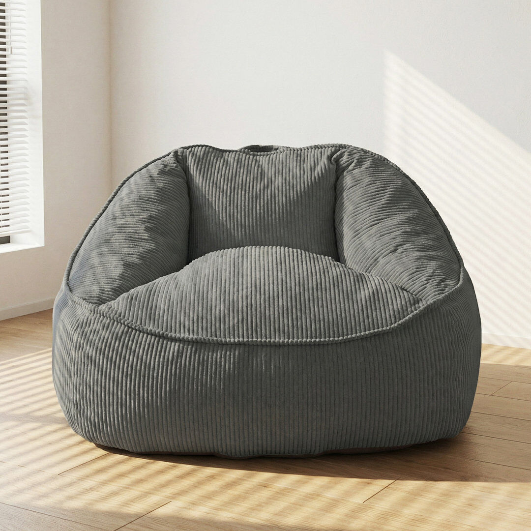 Canora Grey Beanbag Sofa, Pear-Shaped Grey Small