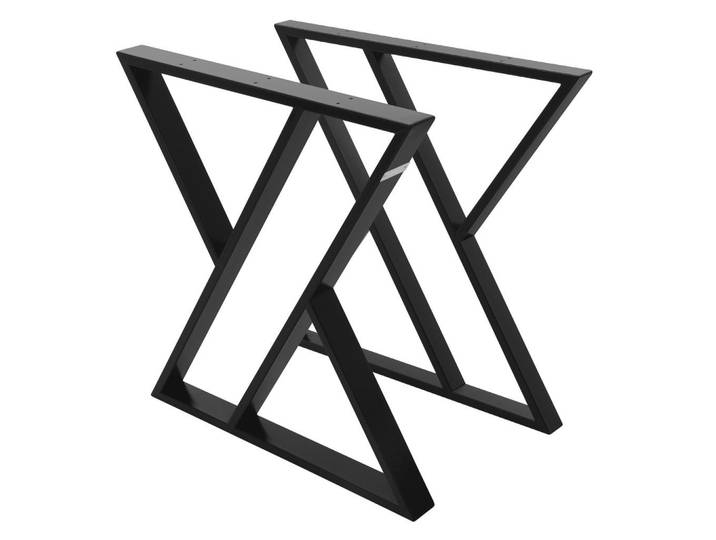 Ml-Design Tischbeine 2er Set 69xH72 cm X-Form, Schwarz, Metall, 69x72x6 cm, Esszimmer, Esstische, Tischsysteme, Tischgestell