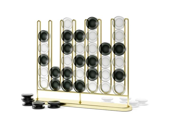 Vier gewinnt Umbra Stax Stahl 28 x 5 x 24 cm - Farbe: messing - Familienspiel
