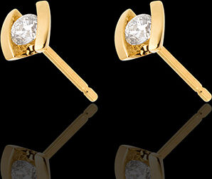 Edenly Ohrstecker Kostbarer Kokon - Caldera - Gelbgold - 0. 21 Karat - 18 Karat